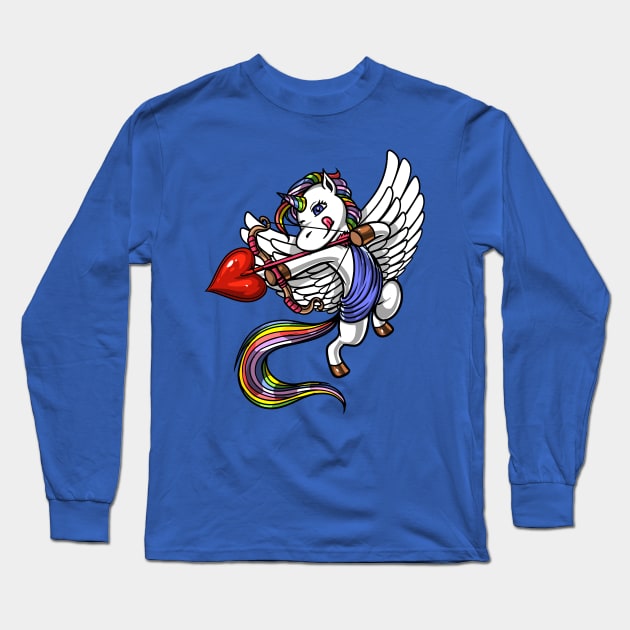 Unicorn Cupid Long Sleeve T-Shirt by underheaven